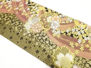 束ね熨斗に雪輪・桜・菊模様織り出し　振袖用袋帯